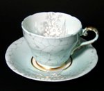 Aynsley Blue Gray Floral Teacup