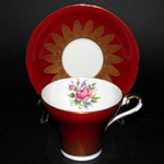 Aynsley Persimmon Gilt Floral Teacup