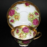 Gilt Floral Roses Teacup