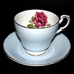 Blue Red Rose Teacup