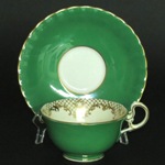 Aynsley Gilt Green Floral Teacup