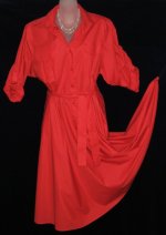 Ms. Chaus Red Shirt Dress