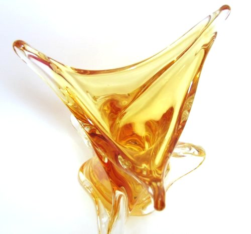 Honey Art Glass Tall Console