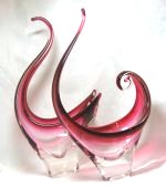 Chalet Cranberry Set Art Glass