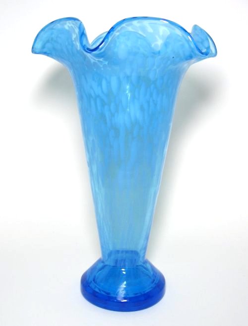 Vintage Blue Ruffle Vase