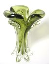 Olive Green Sommerso Vase