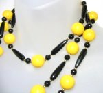 Yellow Black Lucite Necklace