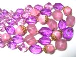 Vintage Pink Purple Lucite Necklace