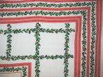 Vintage Christmas Holly Tablecloth