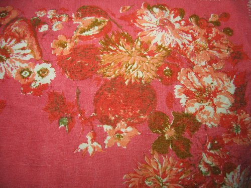 Bold Bright Vintage Linen Tablecloth