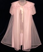 Dore Pink Chiffon Peignoir Robe