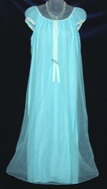 Lov'Lee Baby Blue Chiffon Nightgown