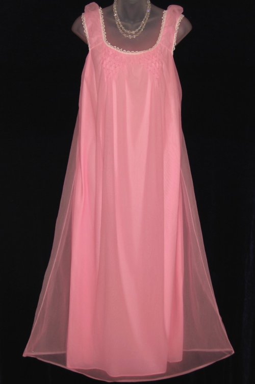 Vintage Pink Chiffon Nightgown