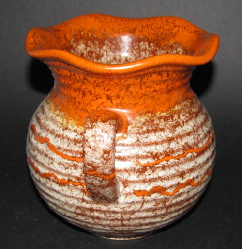 Germany Orange Brown Wavy Vase